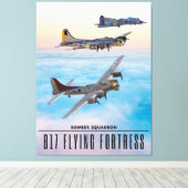 B-17 FLying FORTRESS BOMBER SQUADRON Leinwanddruck (Insitu (Holzboden))