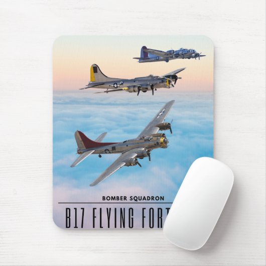 B-17 FLying FORTRESS BOMBER SQUADRON Mousepad (Mit Mouse)
