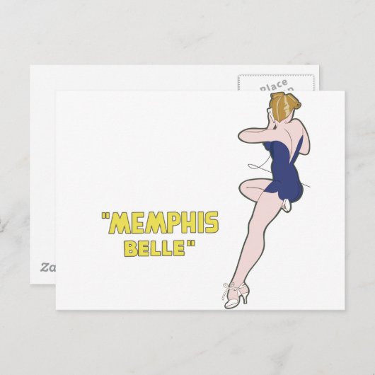 B-17 Flying Fortress Memphis Belle Nose Art Postkarte (Vorne/Hinten)