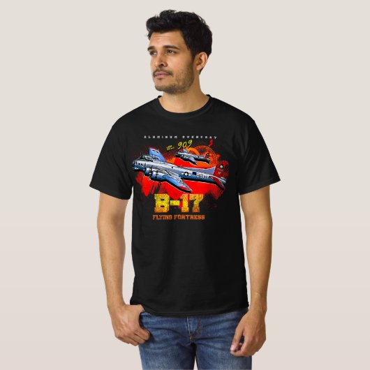 B-17 Flying Fortress Schwerer Luftwaffenbomber Air T-Shirt (Vorne ganz)