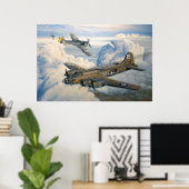B-17 Kaninchen Militärische Flugzeug Poster (Heimbüro)