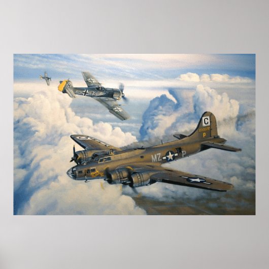 B-17 Kaninchen Militärische Flugzeug Poster (Vorne)