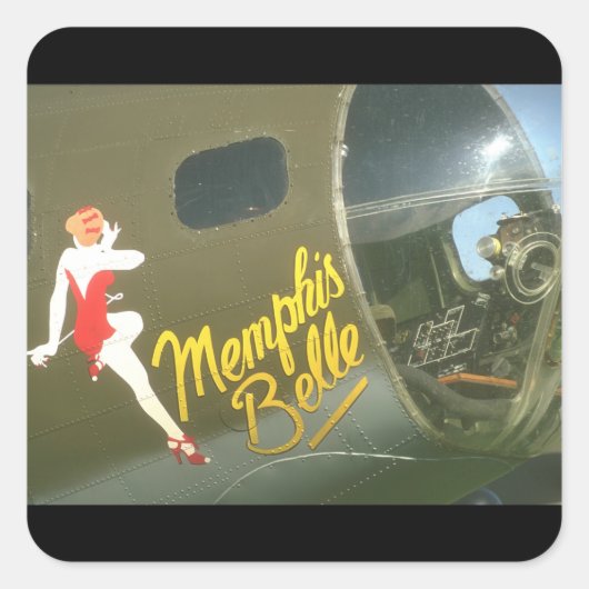 B-17 "Memphis Belle_Military Aircraft Quadratischer Aufkleber (Vorderseite)