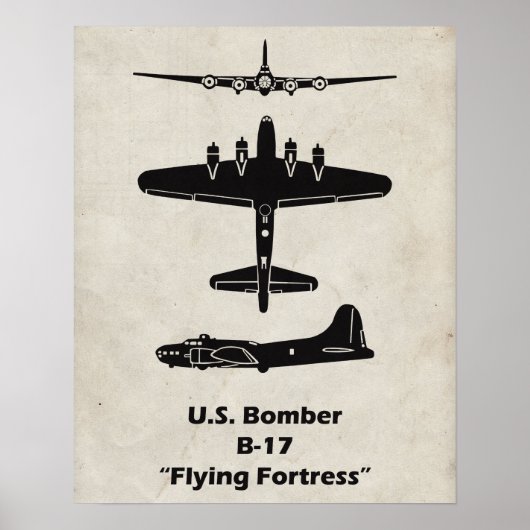 B-17 Plakat für das Festungsflugzeug (Vorne)