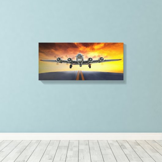 B-17 SCHALTFLÄCHE LEINWANDDRUCK (Insitu (Holzboden))