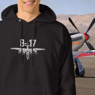 B-17 Vintag Airplane Airshow Junkie Aviation WWII Hoodie