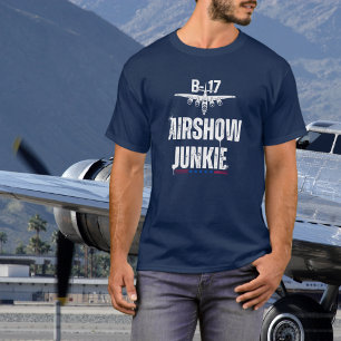 B-17 Vintag Airplane Airshow Junkie Aviation WWII T-Shirt
