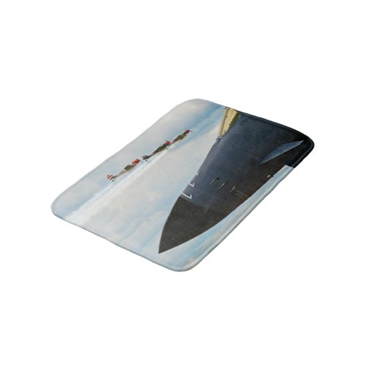 B-1 Bomber- und Kriegskämpfe Badematte (Schrägansicht)