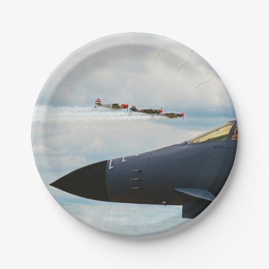 B-1 Bomber- und Kriegskämpfe Pappteller (Vorderseite)