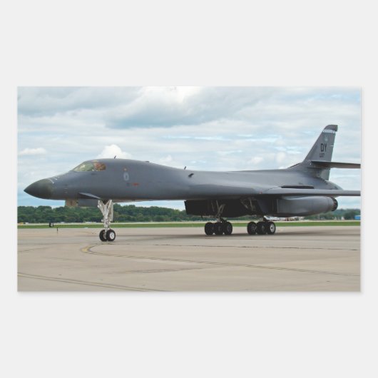 B-1B Lancer Bomber am Boden Rechteckiger Aufkleber (Vorderseite)