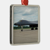 B-1B Lancer Bomber am Boden Silbernes Ornament (Rechts)