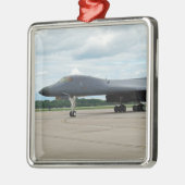 B-1B Lancer Bomber am Boden Silbernes Ornament (Links)