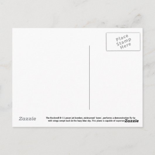 B-1B Lancer Bomber Wings Swept Postkarte (Rückseite)