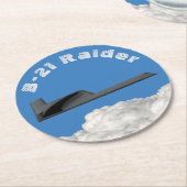 B-21 Raider Stealth Bomber Runder Pappuntersetzer (Angewinkelt)