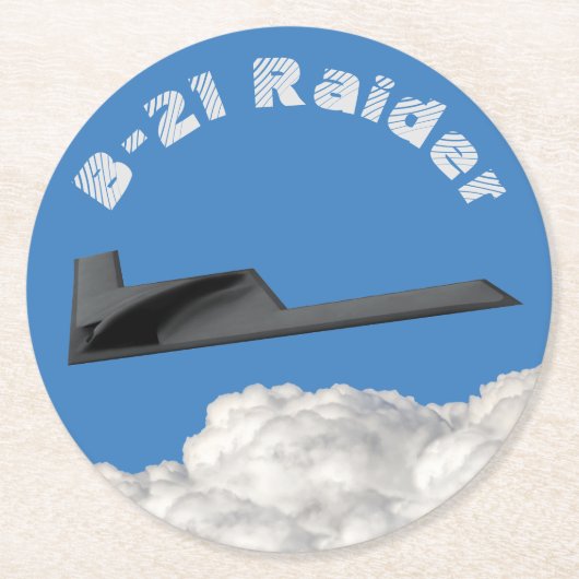 B-21 Raider Stealth Bomber Runder Pappuntersetzer (Vorderseite)