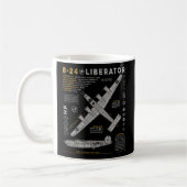 B-24 Befreier Konsolidiertes Luftfahrzeug B24 Bomb Kaffeetasse (Links)