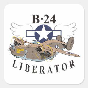 B-24 Befreier Quadratischer Aufkleber