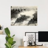 B-24 des Zweiten Weltkriegs über Ölfelder von Ploe Poster (Heimbüro)