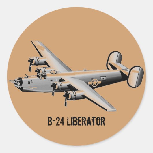 B-24 Liberator-Aufkleber Runder Aufkleber (Vorderseite)