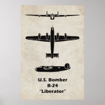 B-24 Liberator-Flugzeug-Poster für Luftfahrt-Dekor