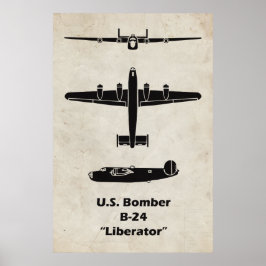 B-24 Liberator-Flugzeug-Poster für Luftfahrt-Dekor Poster