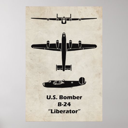 B-24 Liberator-Flugzeug-Poster für Luftfahrt-Dekor Poster (Vorne)