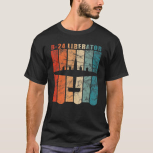 B 24 Liberator WWII Flugzeug Retro-Farben Design T-Shirt