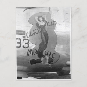 B-24 Nose Art "Old Black Magic" Postkarte