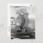 B-24 Nose Art "Old Black Magic" Postkarte (Vorne/Hinten)