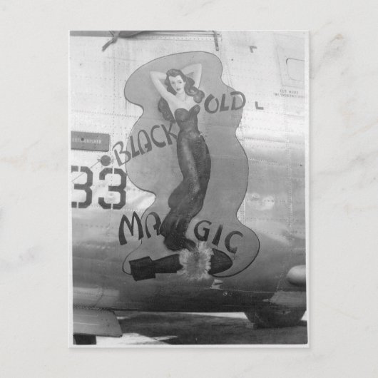 B-24 Nose Art "Old Black Magic" Postkarte (Vorderseite)