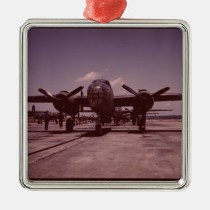 B-25 Bomber Silbernes Ornament