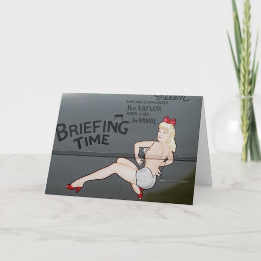 B-25 Briefing Time Nose Art Karte (Vorderseite)