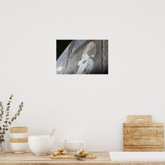 B-25 "Grumpy" Noseart Print Poster (Küche)