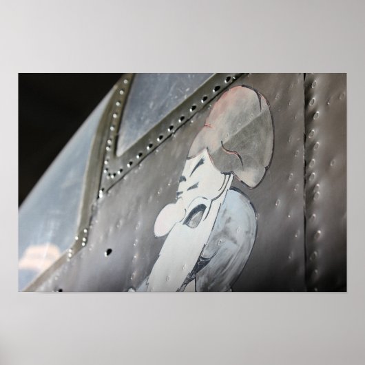 B-25 "Grumpy" Noseart Print Poster (Vorne)