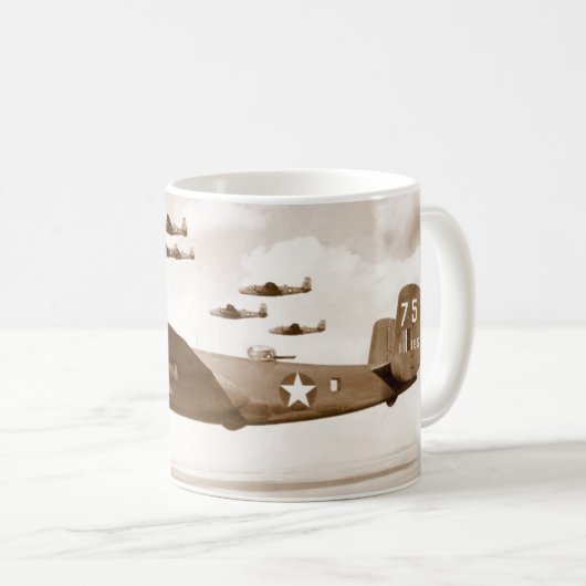 B-25 Mitchell Bomber-Flug-Tasse Kaffeetasse (VorderseiteRechts)