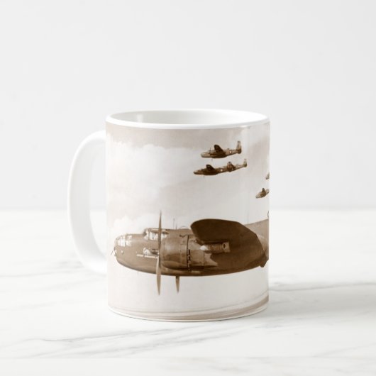 B-25 Mitchell Bomber-Flug-Tasse Kaffeetasse (Vorderseite Links)