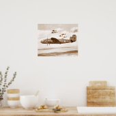 B-25 Mitchell Bomber Flugplakat Poster (Küche)