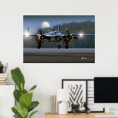 B-25 Mitchell in der Nacht Poster (Heimbüro)