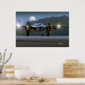 B-25 Mitchell in der Nacht Poster (Küche)