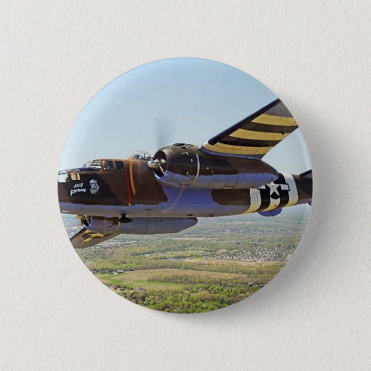 B-25 Mitchell-Vintage-Flugzeug Button (Vorderseite)