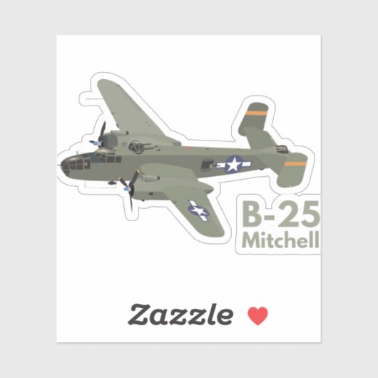 B-25 Mitchell WW2 Mittelbomber Aufkleber (Blatt)