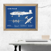 B-25B Mitchell Doolittle - Airplane Blueprint ABD Fotodruck