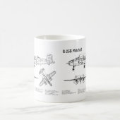 B-25B Mitchell Doolittle - Airplane Blueprint BD Kaffeetasse (Mittel)