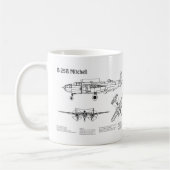 B-25B Mitchell Doolittle - Airplane Blueprint BD Kaffeetasse (Links)