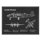 B-25B Mitchell Doolittle - Airplane Blueprint PD Fotodruck (Vorne)