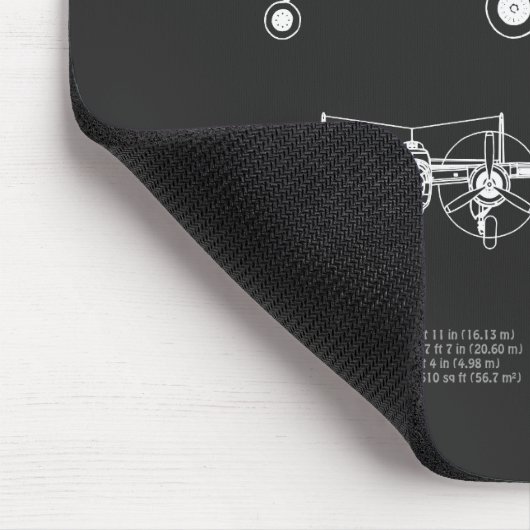 B-25B Mitchell Doolittle - Airplane Blueprint PD Mousepad (Ecke)