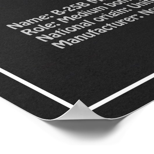 B-25B Mitchell Doolittle - Airplane Blueprint PD Poster (Ecke)