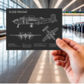 B-25B Mitchell Doolittle - Airplane Blueprint PD Postkarte