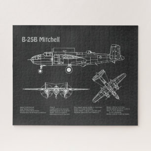 B-25B Mitchell Doolittle - Airplane Blueprint PD Puzzle