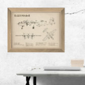 B-25B Mitchell Doolittle - Airplane Blueprint SD Fotodruck